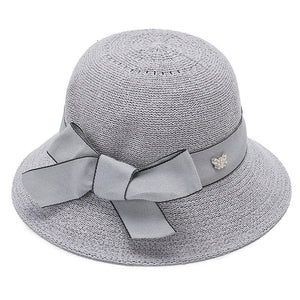 Women’s Woven Straw Hat with Bow in 6 Colors