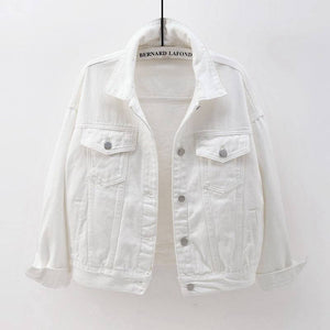 Women’s Buttoned Denim Jacket with Pockets in 11 Colors Sizes 4-16
