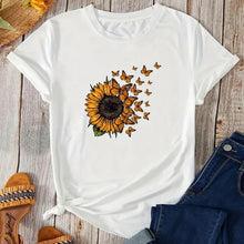 Load image into Gallery viewer, Women&#39;s Printed Short Sleeve Round Neck Top in 2 Colors Sizes 4-14