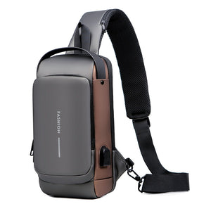 Lockable Sling Bag with Adjustable Strap and USB Charging Port in 4 Colors - Wazzi's Wear