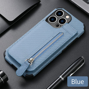 Phone Case Zippered Multicompartment Wallet in 5 Colors