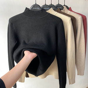 Women’s Fleece Lined Sweater in 8 Colors and 2 Neckline Styles S-XL