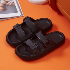 Open Toed Slide Sandals with Buckles in 5 Colors