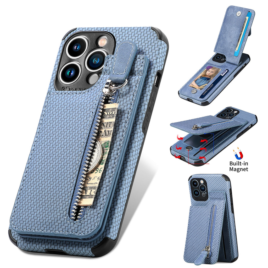 Phone Case Zippered Multicompartment Wallet in 5 Colors - Wazzi's Wear