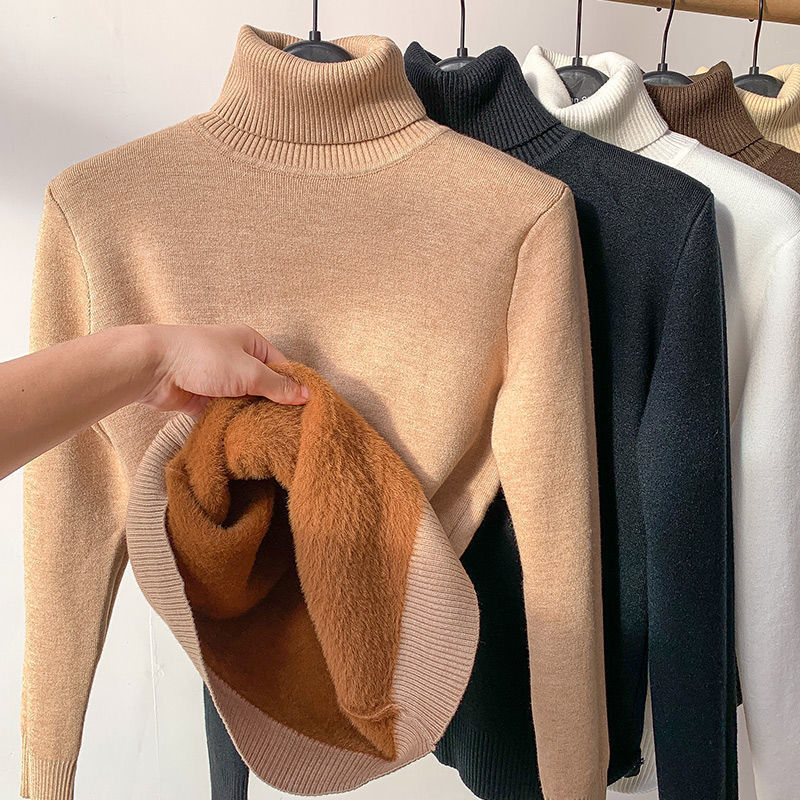 Women’s Fleece Lined Sweater in 8 Colors and 2 Neckline Styles S-XL - Wazzi's Wear
