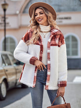 Load image into Gallery viewer, Women&#39;s Long Sleeve Plush Coat with Plaid Detail in 3 Colors S-XL