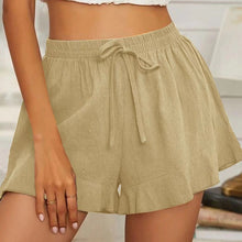 Load image into Gallery viewer, Women&#39;s Elastic Waist Ruffled Drawstring Shorts in 5 Colors Sizes 4-14