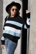 Load image into Gallery viewer, Women&#39;s Crewneck Striped Pullover Sweater in 4 Colors S-XL