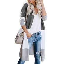 Load image into Gallery viewer, Women’s Colorblock Long Knit Cardigan in 7 Colors S-XL