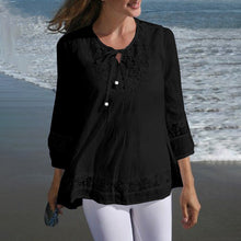 Load image into Gallery viewer, Women’s Solid Long Sleeve Top with Lace Detail in 4 Colors Sizes 4-18