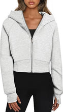 Load image into Gallery viewer, Women’s Cropped Hooded Long Sleeve Sweatshirt in 6 Colors S-XL - Wazzi&#39;s Wear