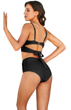 Load image into Gallery viewer, Pleated Padded Top &amp; High Waist Bottom Bikini Set in 3 Colors S-1X