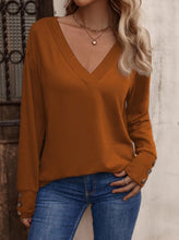 Load image into Gallery viewer, Women&#39;s V-Neck Long Sleeve Top in 8 Colors S-XXL - Wazzi&#39;s Wear