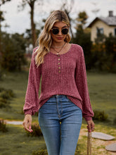 Load image into Gallery viewer, Women’s Round Neck Long Sleeve Top with Buttons in 7 Colors Sizes 4-12