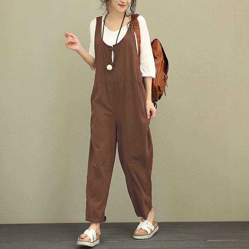 Women's Solid Jumpsuit with Pockets in 6 Colors Sizes 4-16 - Wazzi's Wear