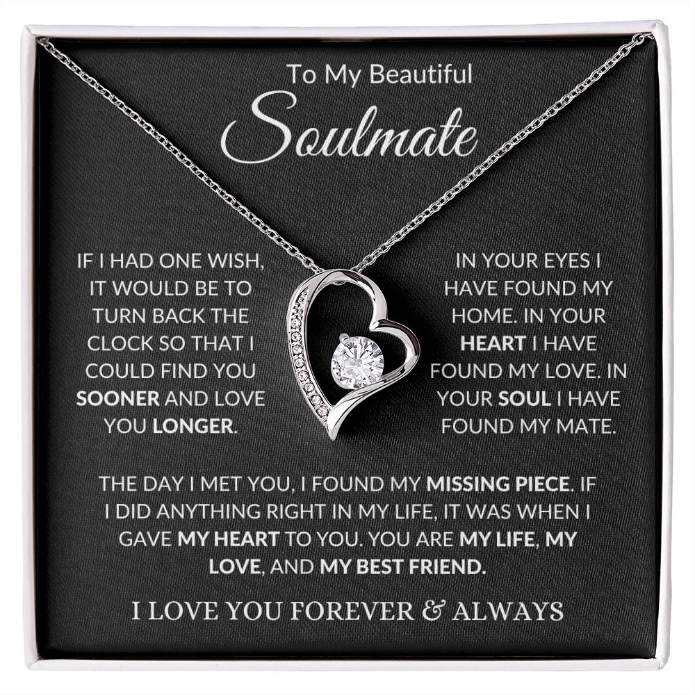 Soulmate Forever Necklace in White or Yellow Gold Finish - Wazzi's Wear