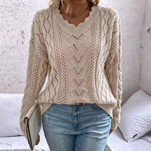 Load image into Gallery viewer, Women’s Long Sleeve V-Neck Knit Sweater in 2 Colors S-XL