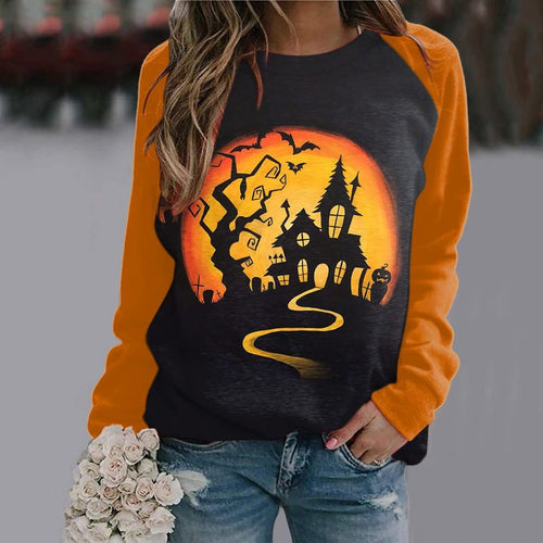 Women's Halloween Long Sleeve Sweatshirt in 5 Patterns Sizes 4-18