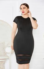 Load image into Gallery viewer, Women&#39;s Plus Size Solid Round Neck Short Sleeve Dress in 3 Colors XL-5XL