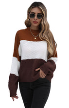 Load image into Gallery viewer, Women’s Long Sleeve Colorblock Sweater S-XL