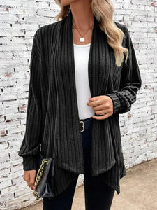 Women’s Long Sleeve Cardigan with Lapel in 6 Colors Sizes 4-12