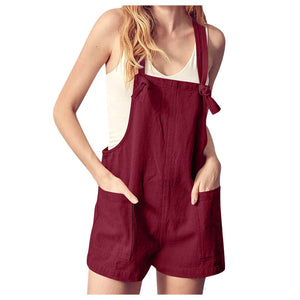 Women's Solid Romper with Pockets in 2 Colors S-3XL