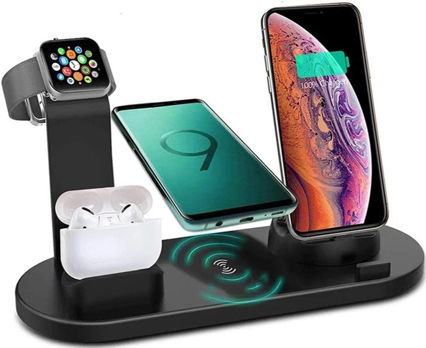 7 in 1 30W Rapid Wireless Charger in 3 Colors - Compatible with iPhone, Samsung, Xiaomi, Huawei and Watch - Wazzi's Wear