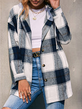 Load image into Gallery viewer, Women&#39;s Plaid Hooded Long Sleeve Shirt Jacket S-XL