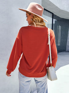 Women’s Solid Loose Fit Crewneck Sweatshirt in 4 Colors S-XL