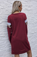 Load image into Gallery viewer, Women&#39;s Long Sleeve Colorblock Leopard Print Dress in 2 Colors S-XL - Wazzi&#39;s Wear