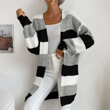 Load image into Gallery viewer, Women&#39;s Long Sleeve Colorblock Open Cardigan in 7 Colors S-L