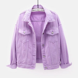 Women’s Buttoned Denim Jacket with Pockets in 11 Colors Sizes 4-16
