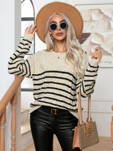 Load image into Gallery viewer, Women&#39;s Striped Long Sleeve Sweater in 2 Colors S-XL - Wazzi&#39;s Wear