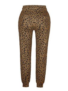 Women's Leopard Print Joggers with Pockets in 4 Colors Waist 24-30