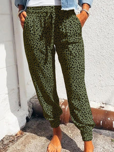 Women's Leopard Print Joggers with Pockets in 4 Colors Waist 24-30