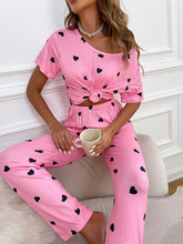 Load image into Gallery viewer, Women&#39;s Pajama Set With Allover Heart Print S-XL