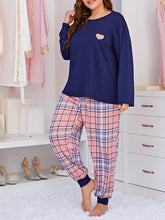 Load image into Gallery viewer, Plus Size Women&#39;s Long Sleeve Plaid Pajamas Set in 2 Colors XL-5XL - Wazzi&#39;s Wear