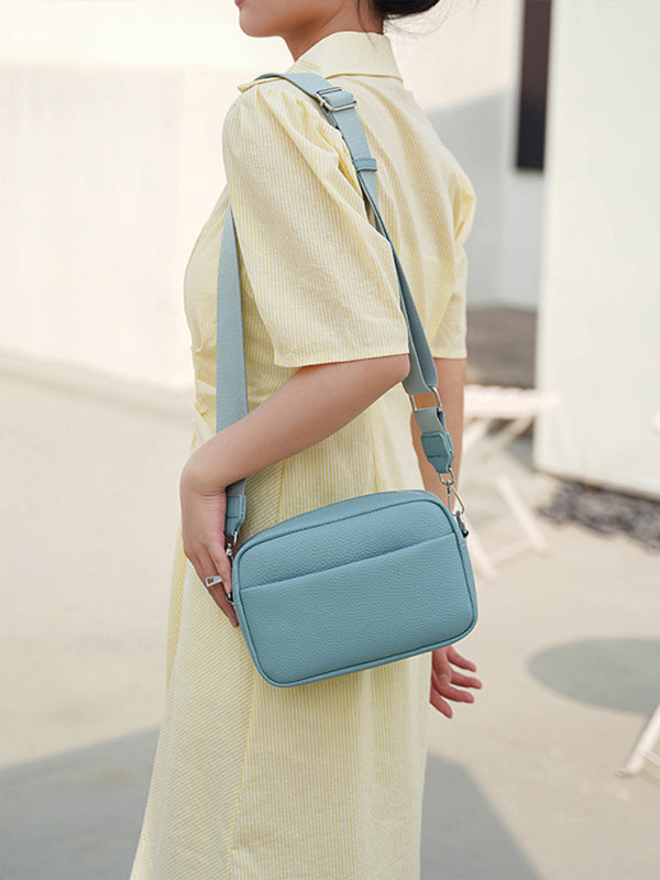Women’s Solid PU Messenger Shoulder Fashion Bag in 7 Colors - Wazzi's Wear