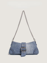 Load image into Gallery viewer, Women’s Denim Shoulder Fashion Bag with Buckle
