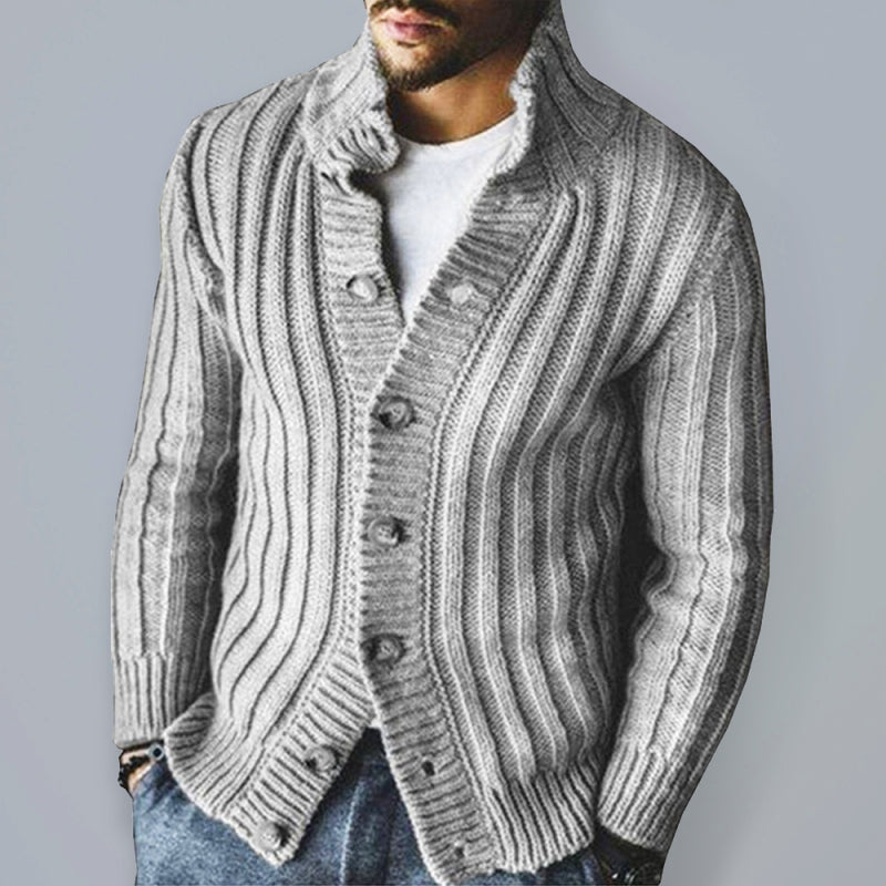 Men’s Buttoned Long Sleeve Knit Sweater Cardigan in 2 Colors S-4XL - Wazzi's Wear