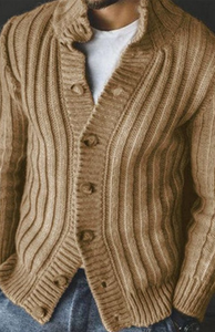 Men’s Buttoned Long Sleeve Knit Sweater Cardigan in 2 Colors S-4XL - Wazzi's Wear