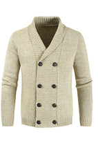 Load image into Gallery viewer, Men&#39;s Double Breasted Buttoned Knit Cardigan in 4 Colors M-3XL - Wazzi&#39;s Wear
