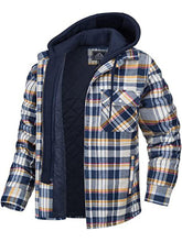 Load image into Gallery viewer, Men’s Plaid Flannel Quilted Lined Hooded Jacket in 4 Colors S-XXXXL - Wazzi&#39;s Wear