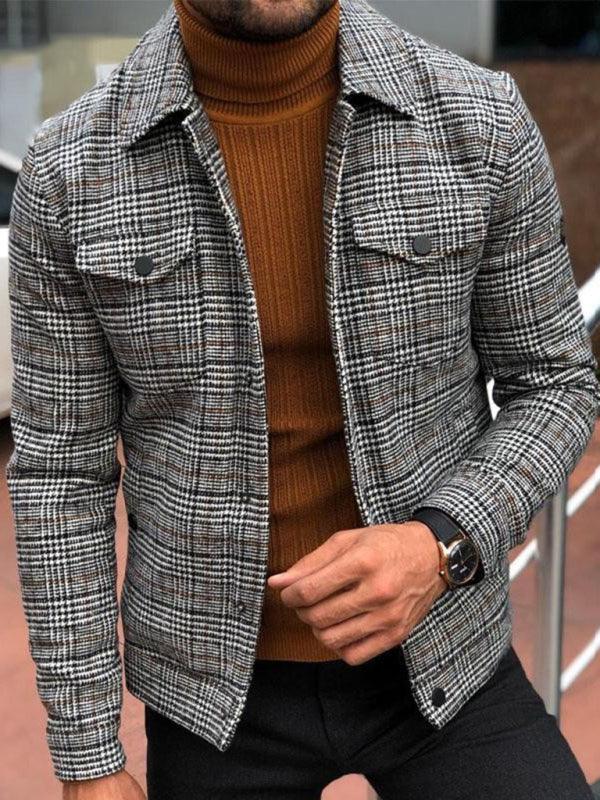 Men's Plaid Flannel Collared Jacket Sizes S-3XL - Wazzi's Wear