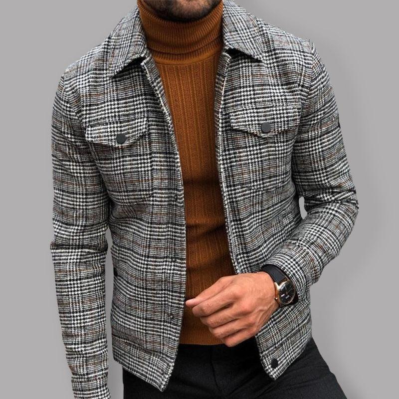 Men's Plaid Flannel Collared Jacket Sizes S-3XL - Wazzi's Wear