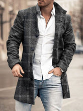 Load image into Gallery viewer, Men&#39;s Classic Plaid Overcoat in 4 Colors M-3XL - Wazzi&#39;s Wear