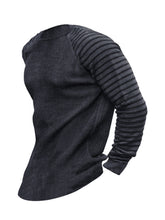 Load image into Gallery viewer, Men&#39;s Ribbed Knit Striped Sleeve Sweater in 6 Colors S-3XL - Wazzi&#39;s Wear