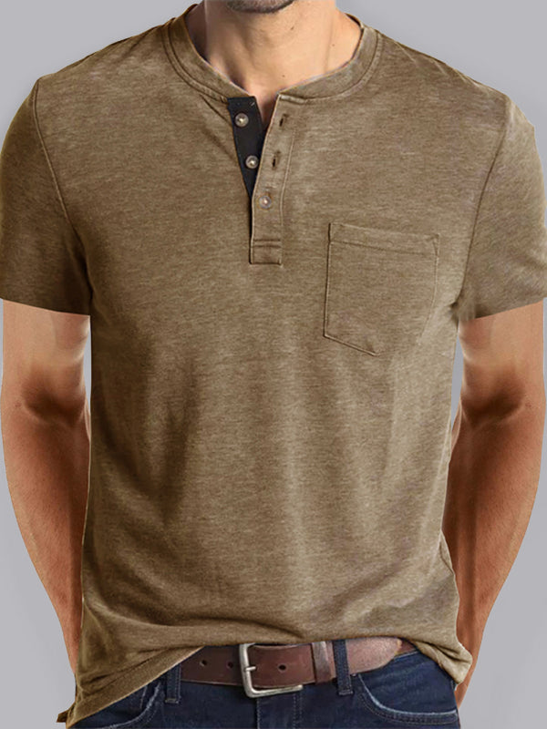 Men's Casual Short Sleeve T-Shirt in 6 Colors S-2XL - Wazzi's Wear