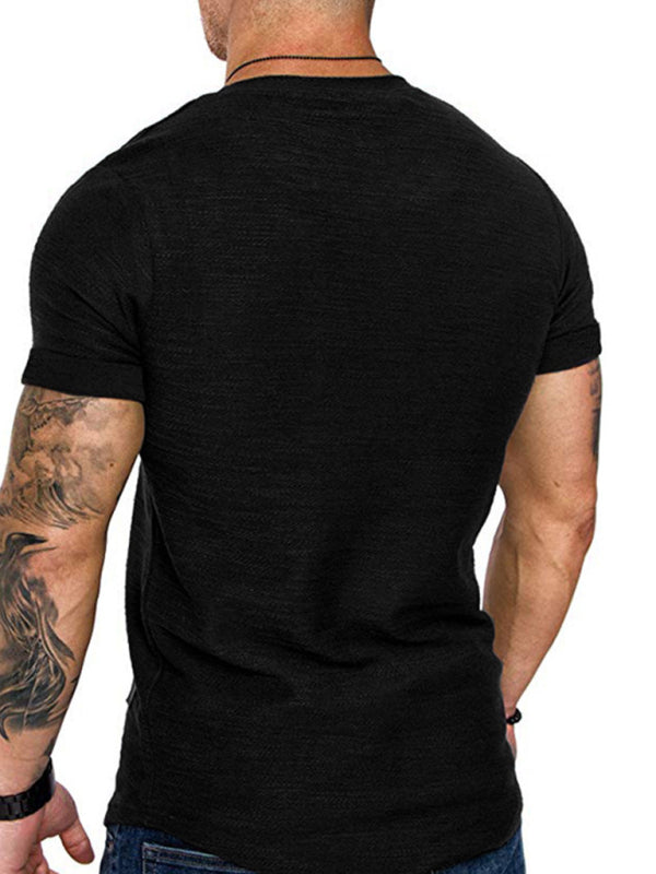 Men’s Short-Sleeved Round Neck T-Shirt in 5 Colors S-XXL - Wazzi's Wear