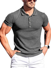 Load image into Gallery viewer, Men&#39;s Cotton Striped Short Sleeve Polo Shirt in 8 Colors